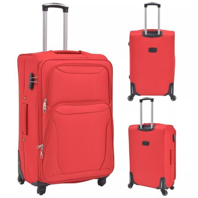 Jeu de valises souples 3 pcs Rouge - Photo n°5