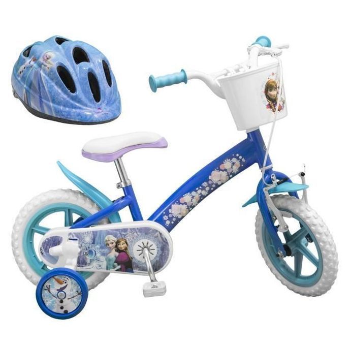 La Reine Des Neiges Velo 12 Casque Enfant Fille Bleu Et Blanc Lestendances Fr