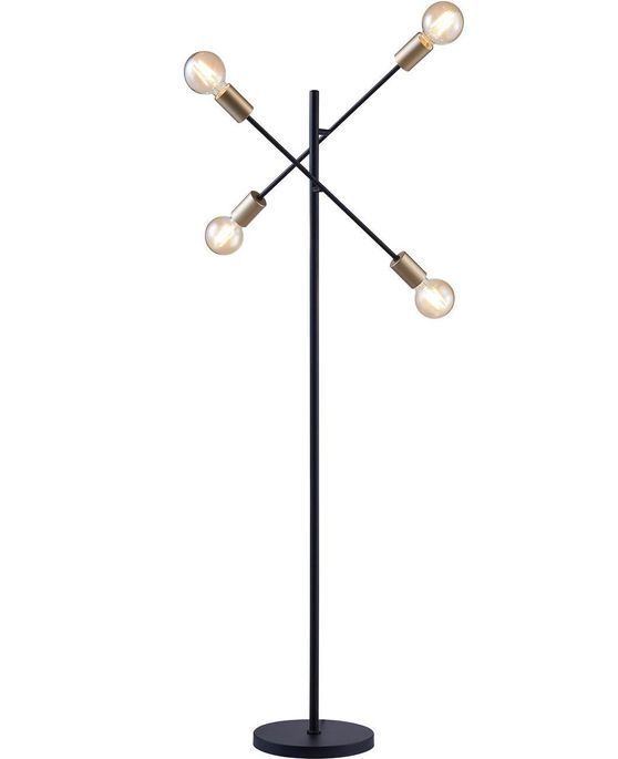 Lampadaire 2 bras métal noir Ranny - Photo n°1