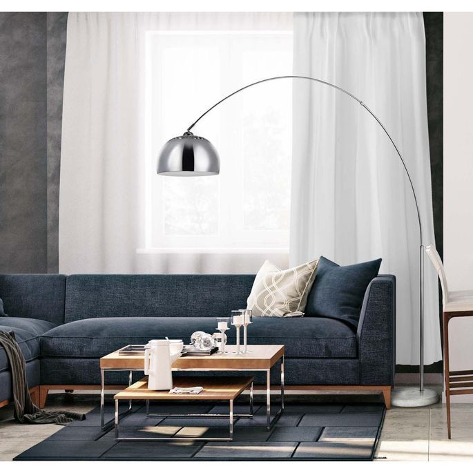 Lampadaire chromé en Arc Sow 200cm - Photo n°2