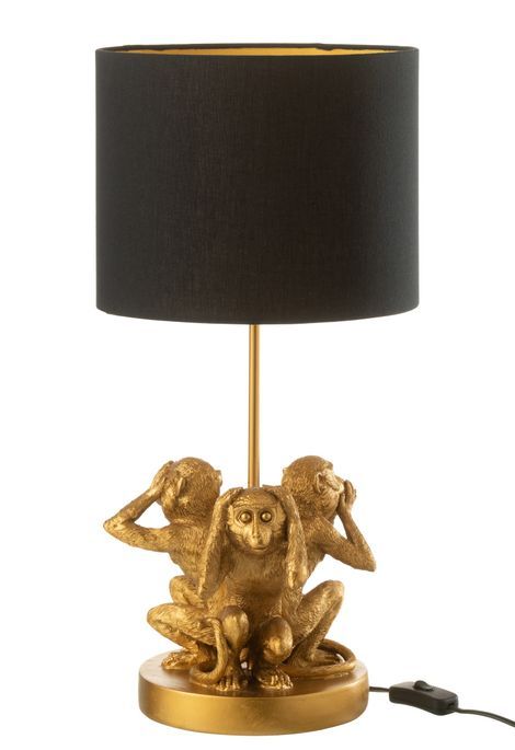 Lampe de chevet singe doré Jacynthe H 1.96 cm - Photo n°1
