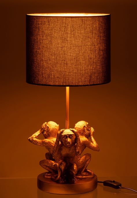 Lampe de chevet singe doré Jacynthe H 1.96 cm - Photo n°3