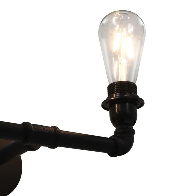Lampe murale à 2 voies Noir 2 ampoules E27 - Photo n°5