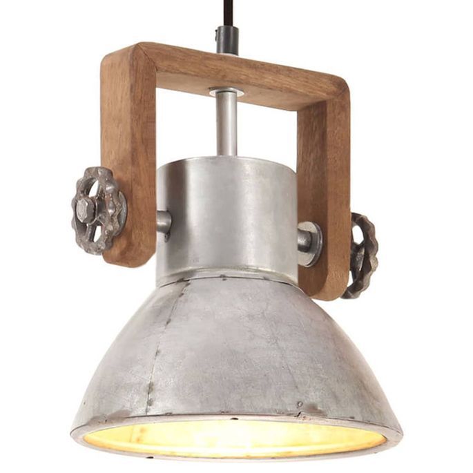 Lampe suspendue industrielle 25 W Argenté Rond 19 cm E27 - Photo n°1