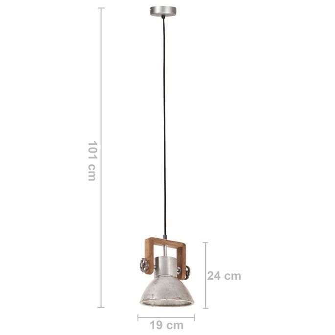 Lampe suspendue industrielle 25 W Argenté Rond 19 cm E27 - Photo n°11