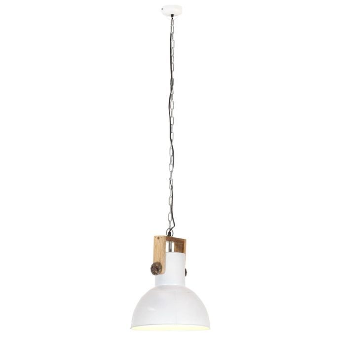 Lampe suspendue industrielle 25 W Blanc Rond Manguier 32 cm E27 - Photo n°6
