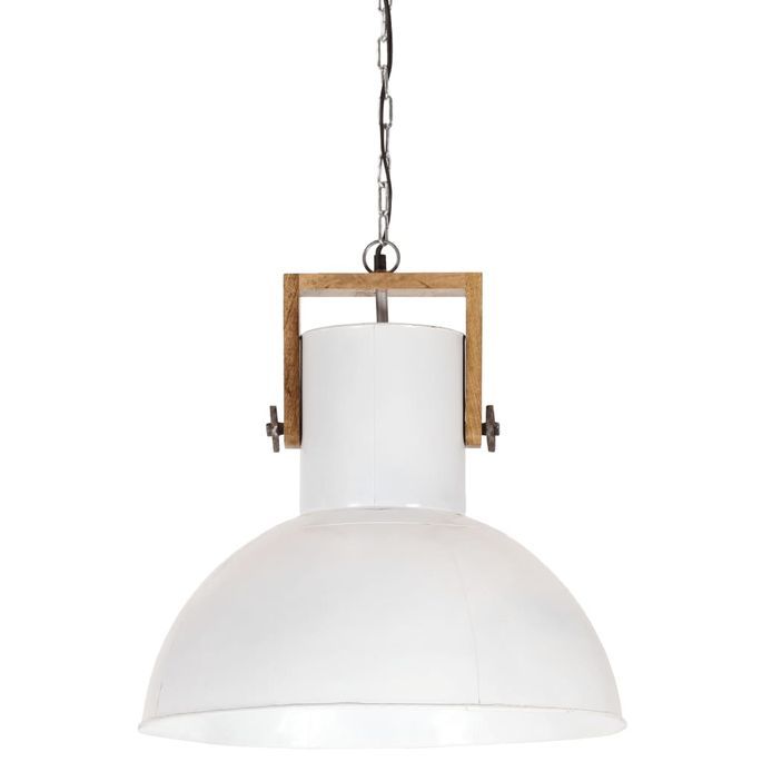 Lampe suspendue industrielle 25 W Blanc Rond Manguier 52 cm E27 - Photo n°4