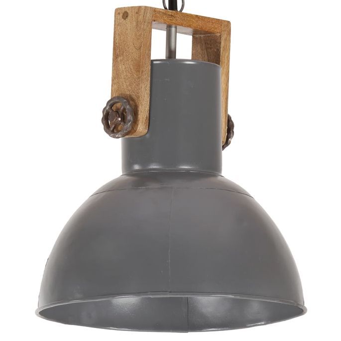 Lampe suspendue industrielle 25 W Gris Rond Manguier 32 cm E27 - Photo n°1