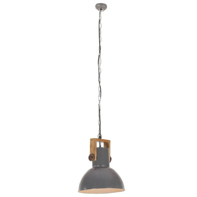 Lampe suspendue industrielle 25 W Gris Rond Manguier 32 cm E27 - Photo n°6