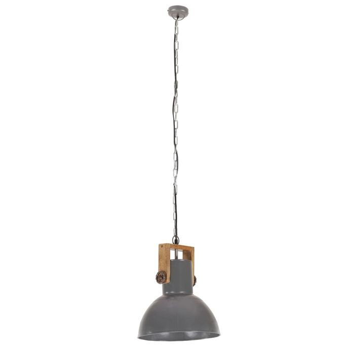 Lampe suspendue industrielle 25 W Gris Rond Manguier 32 cm E27 - Photo n°7