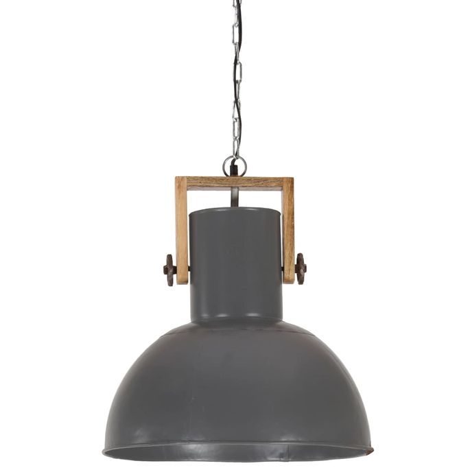 Lampe suspendue industrielle 25 W Gris Rond Manguier 42 cm E27 - Photo n°4