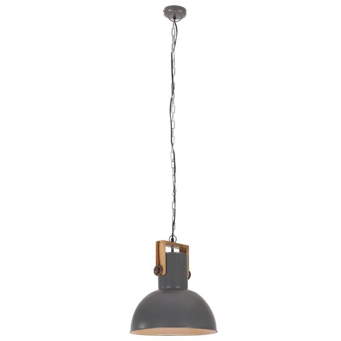 Lampe suspendue industrielle 25 W Gris Rond Manguier 42 cm E27 - Photo n°6