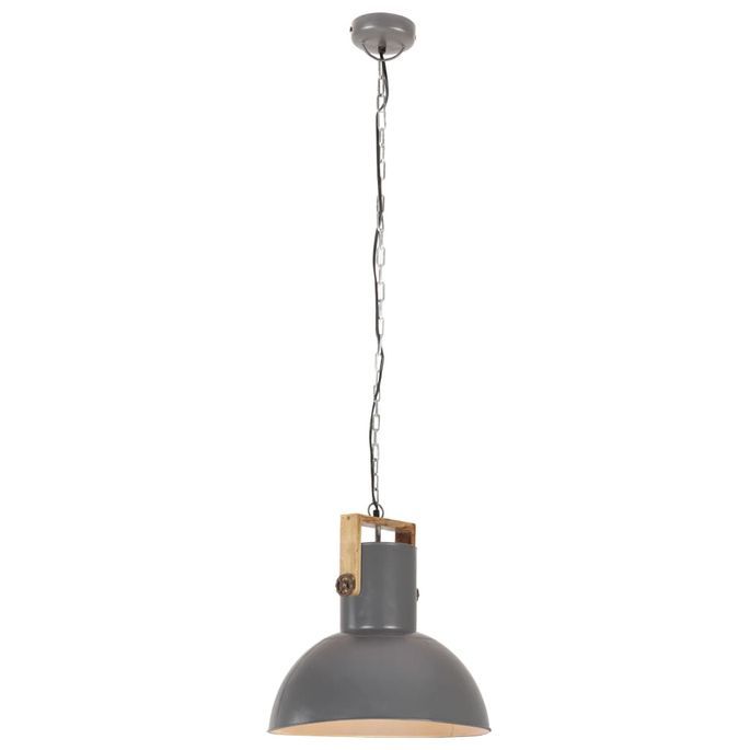Lampe suspendue industrielle 25 W Gris Rond Manguier 52 cm E27 - Photo n°6