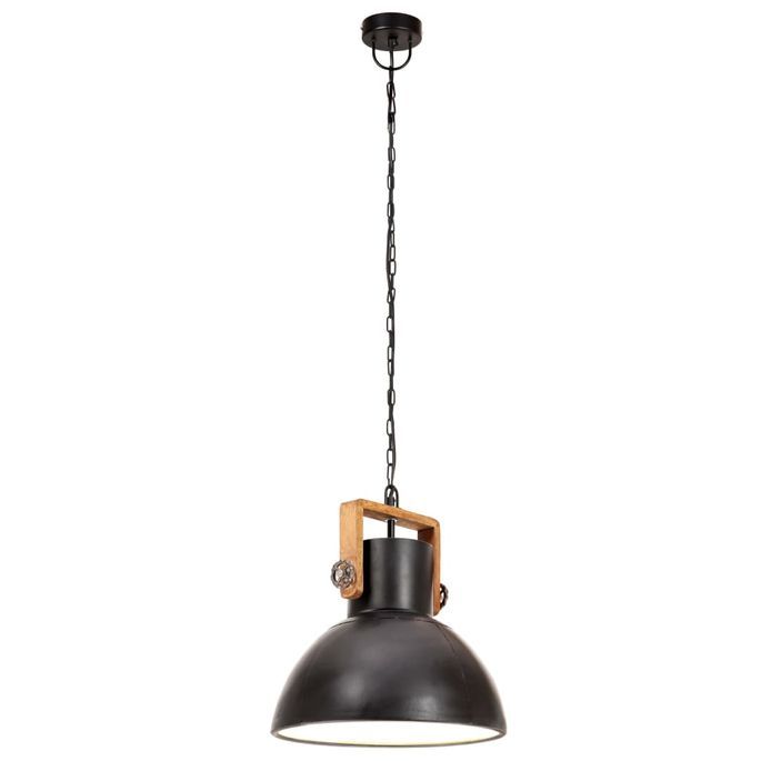 Lampe suspendue industrielle 25 W Noir Rond 30 cm E27 - Photo n°5