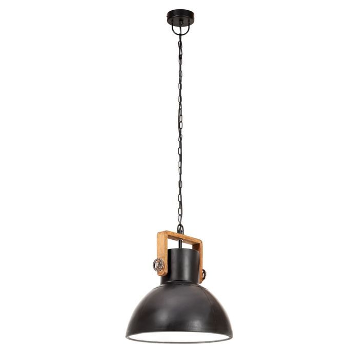 Lampe suspendue industrielle 25 W Noir Rond 30 cm E27 - Photo n°6