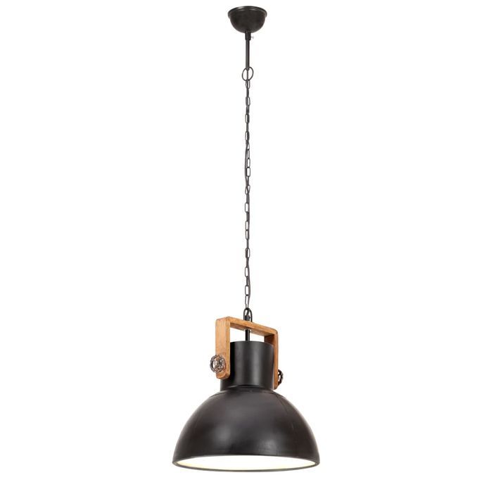 Lampe suspendue industrielle 25 W Noir Rond 40 cm E27 - Photo n°4