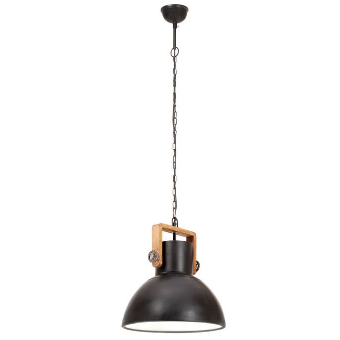 Lampe suspendue industrielle 25 W Noir Rond 40 cm E27 - Photo n°5