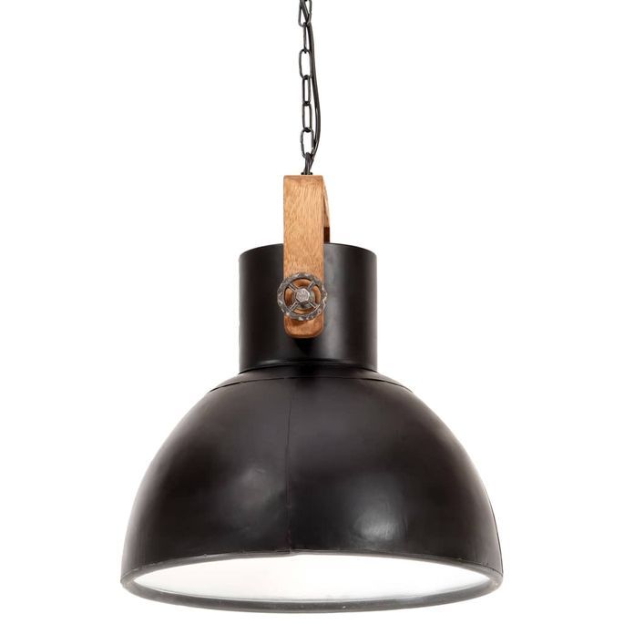 Lampe suspendue industrielle 25 W Noir Rond 40 cm E27 - Photo n°6