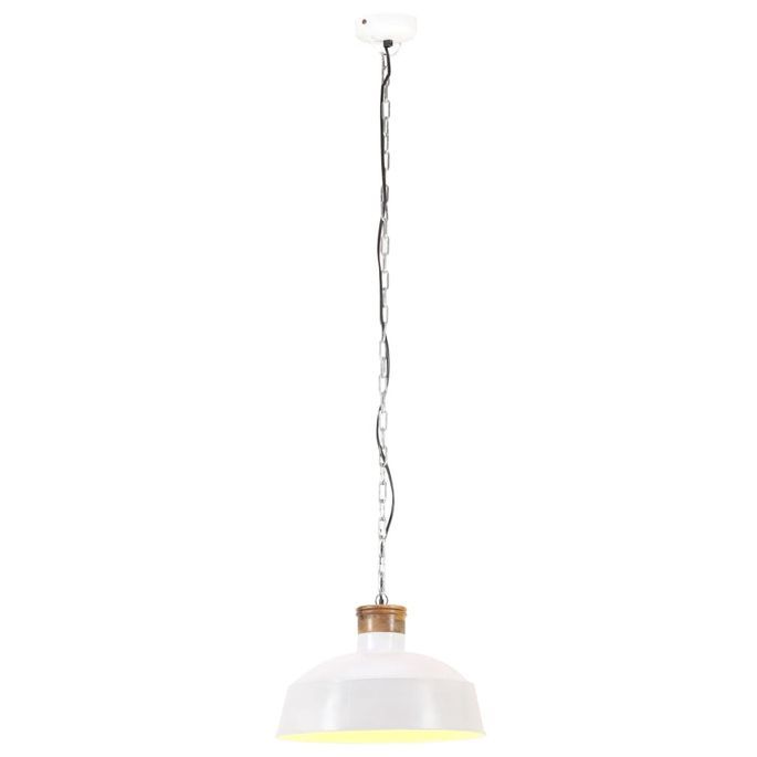 Lampe suspendue industrielle 32 cm Blanc E27 - Photo n°3