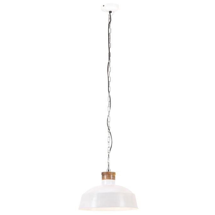 Lampe suspendue industrielle 32 cm Blanc E27 - Photo n°4