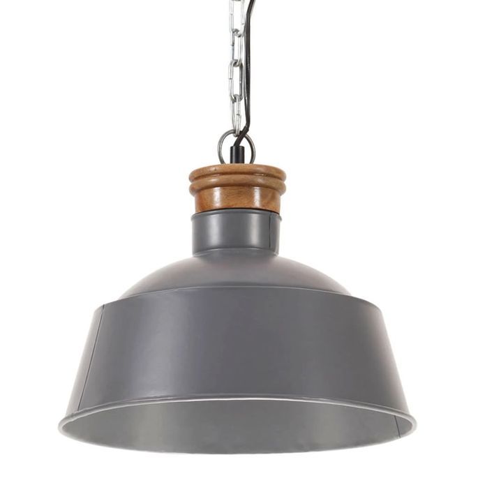 Lampe suspendue industrielle 32 cm Gris E27 - Photo n°1