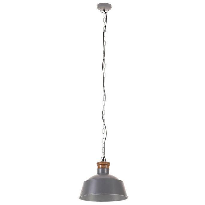 Lampe suspendue industrielle 32 cm Gris E27 - Photo n°4