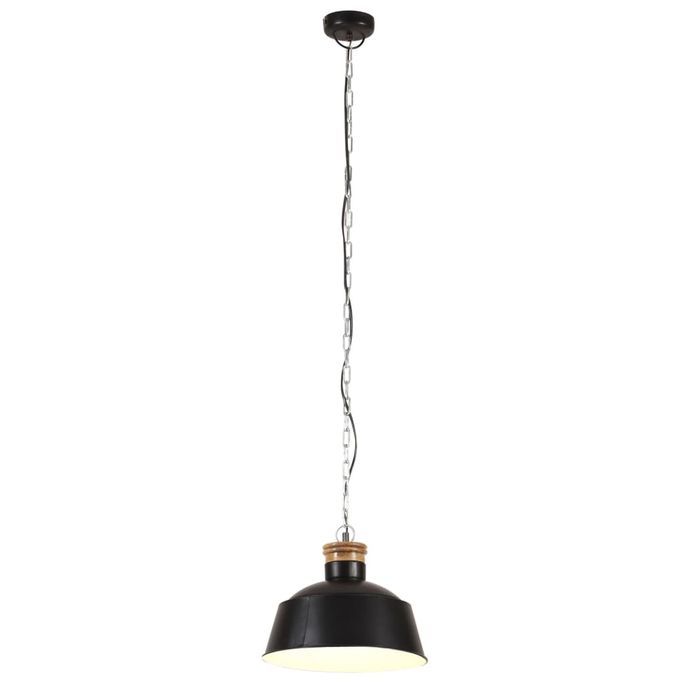 Lampe suspendue industrielle 32 cm Noir E27 - Photo n°4