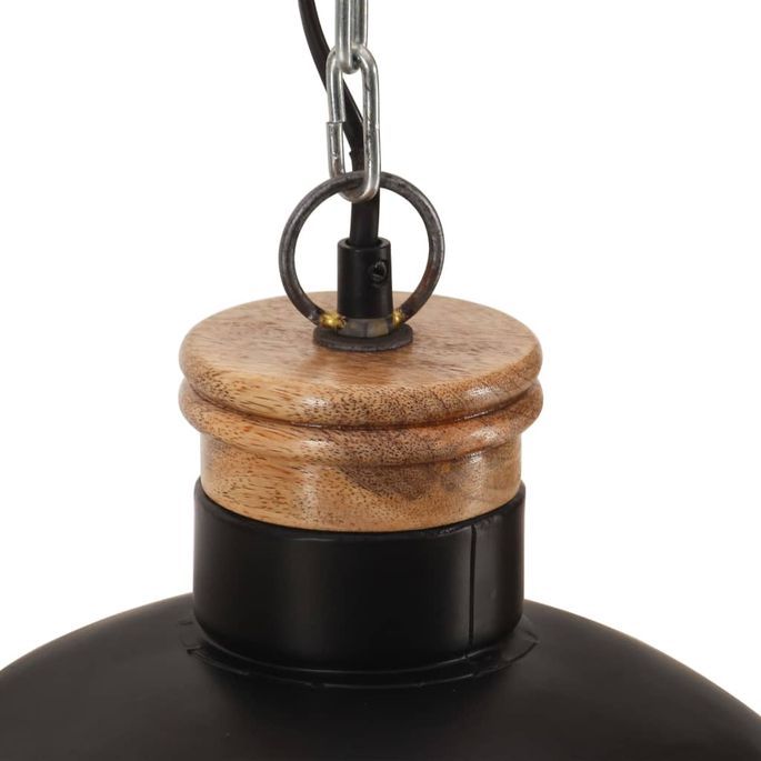 Lampe suspendue industrielle 32 cm Noir E27 - Photo n°7