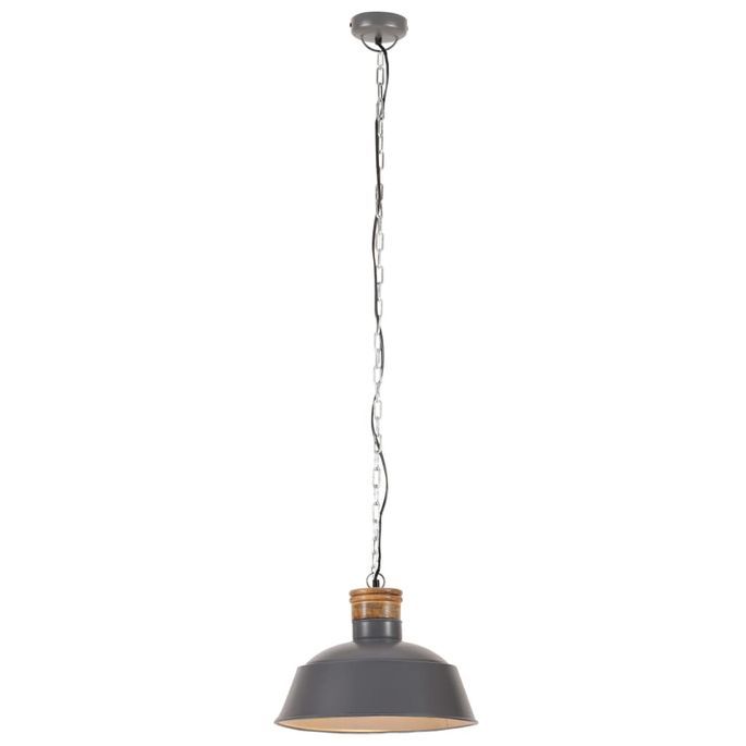 Lampe suspendue industrielle 42 cm Gris E27 - Photo n°3