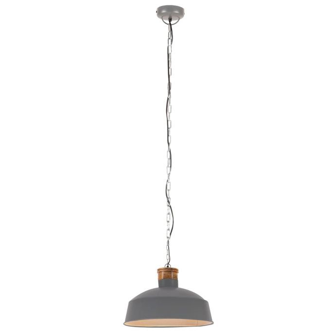 Lampe suspendue industrielle 58 cm Gris E27 - Photo n°3
