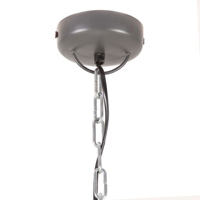 Lampe suspendue industrielle 58 cm Gris E27 - Photo n°5