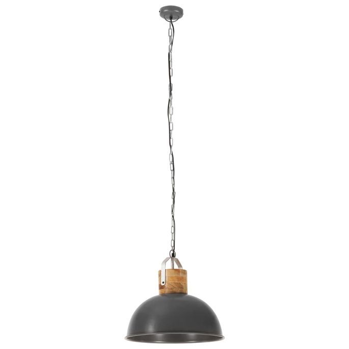 Lampe suspendue industrielle Gris Rond 42 cm E27 Manguier 2 - Photo n°5