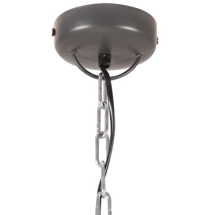 Lampe suspendue industrielle Gris Rond 42 cm E27 Manguier 2 - Photo n°7