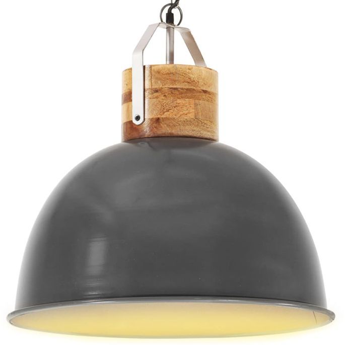 Lampe suspendue industrielle Gris Rond 51 cm E27 Manguier - Photo n°1
