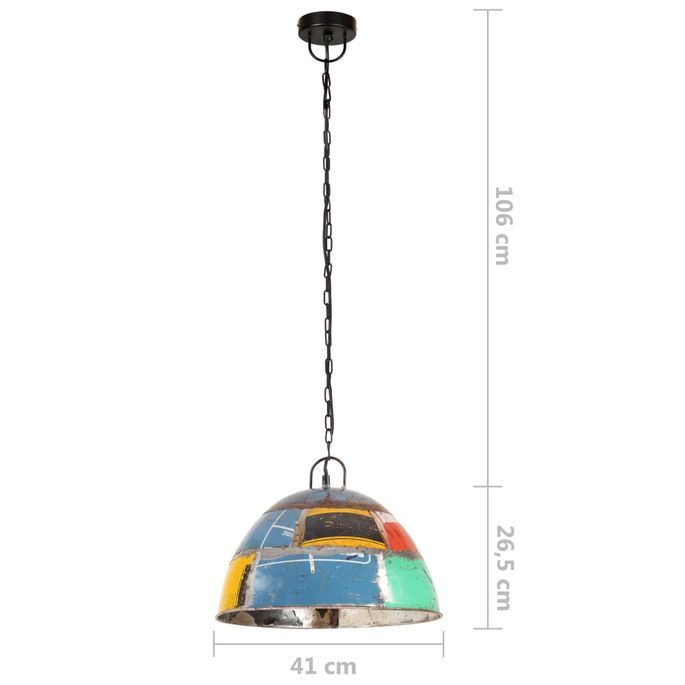 Lampe suspendue industrielle vintage 25W Multicolore Rond 41 cm - Photo n°8