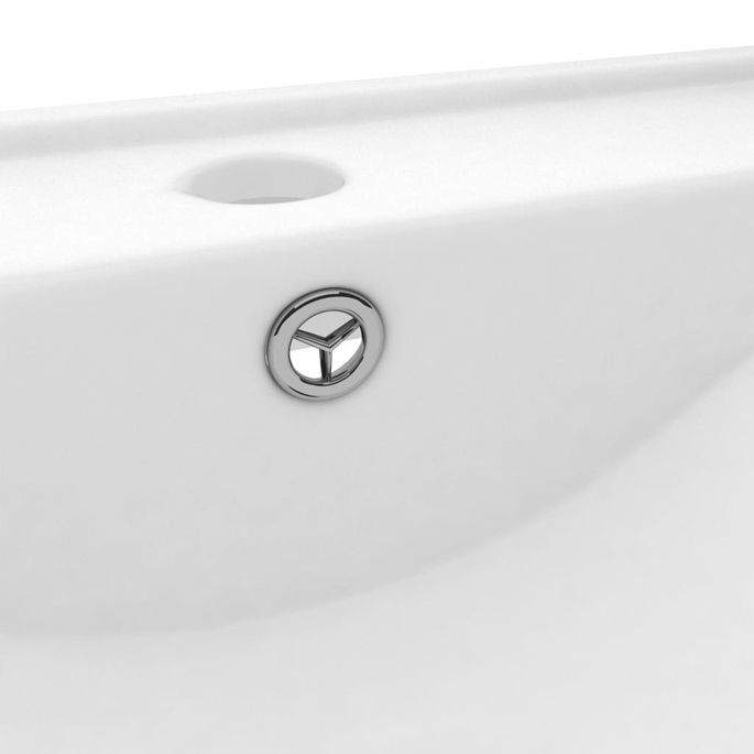 Lavabo avec trou de robinet Blanc mat 60x46 cm Céramique - Photo n°5