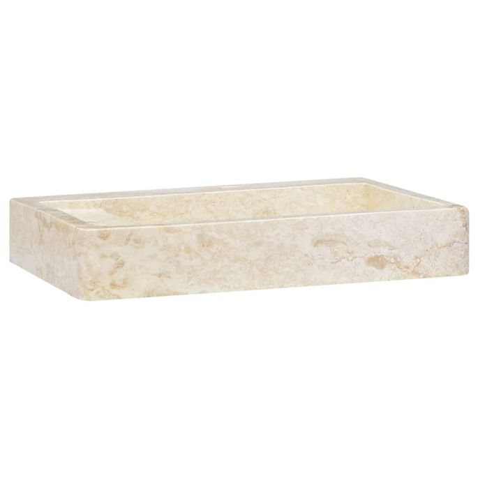 Lavabo Crème 58x39x10 cm Marbre - Photo n°2