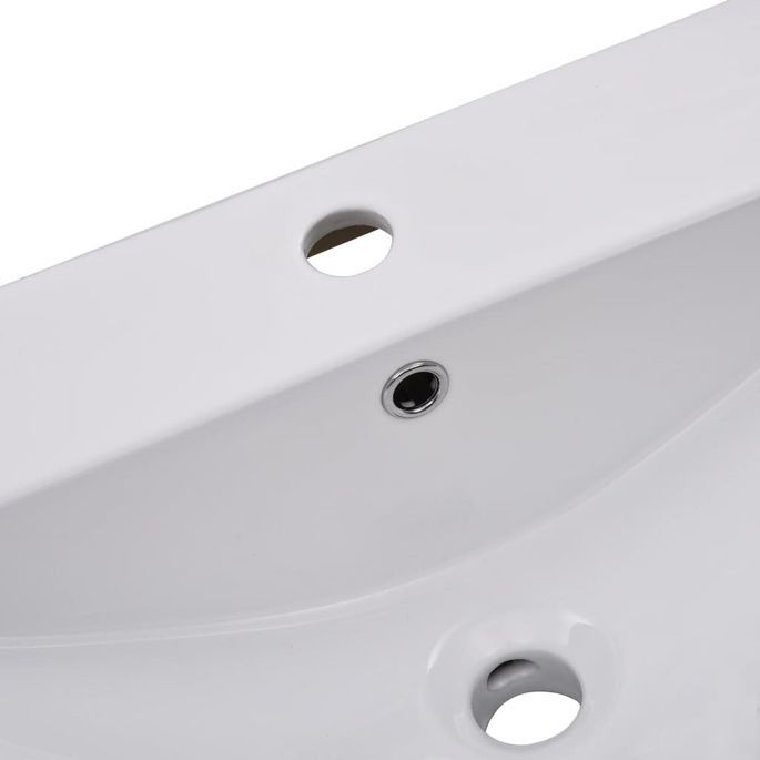 Lavabo encastré 101 x 39,5 x 18,5 cm Céramique Blanc - Photo n°5
