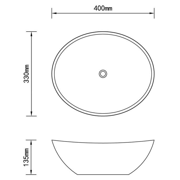 Lavabo ovale Céramique 40 x 33 cm Noir - Photo n°6