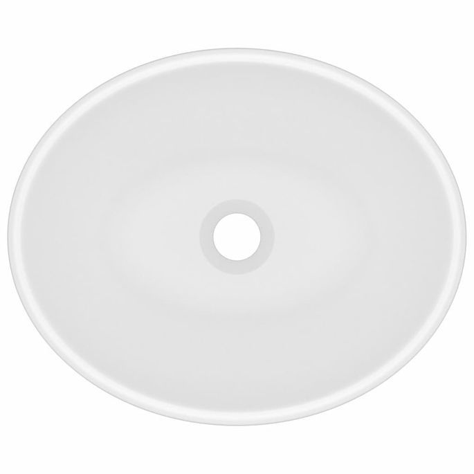 Lavabo ovale de luxe Blanc mat 40x33 cm Céramique - Photo n°4