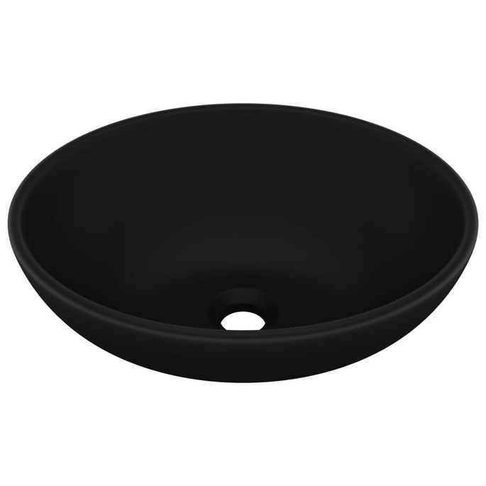 Lavabo ovale de luxe Noir mat 40x33 cm Céramique - Photo n°1