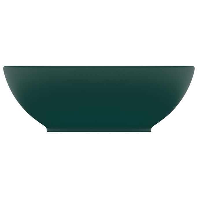Lavabo ovale de luxe Vert foncé mat 40x33 cm Céramique - Photo n°3