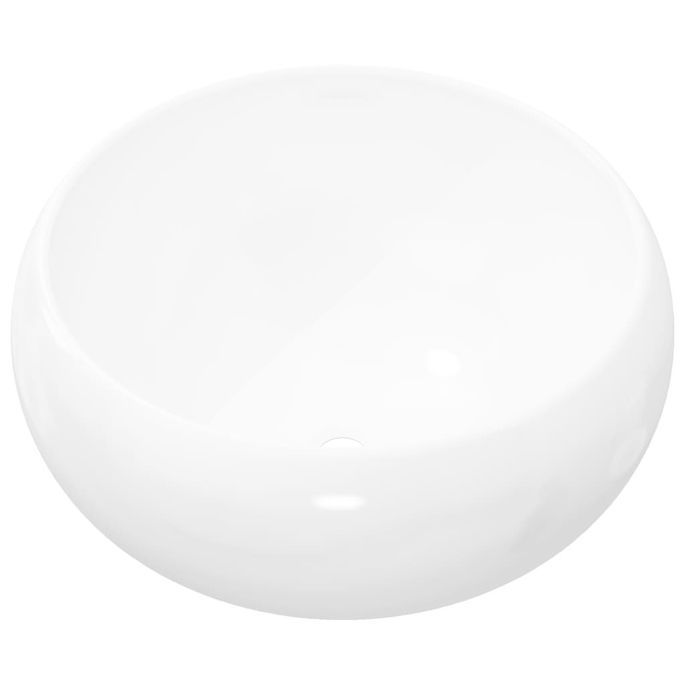 Lavabo ronde Céramique Blanc 40 x 15 cm - Photo n°2