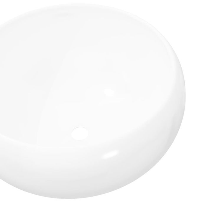 Lavabo ronde Céramique Blanc 40 x 15 cm - Photo n°4