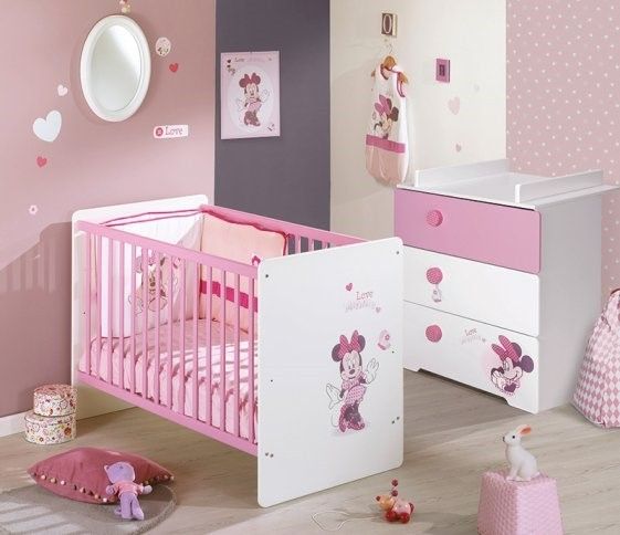 Baby Price Lit A Barreaux Bebe Laque Blanc Et Rose Minnie 60 Lestendances Fr