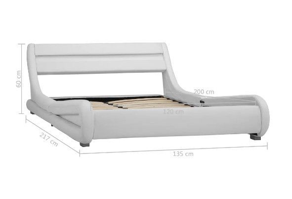Lit adulte à LED simili cuir blanc Pam 140x200 cm - Photo n°7