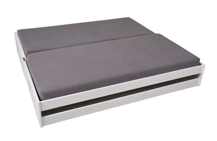 Lit banquette 3 couchages pin massif blanc Zura 90x200 cm - Photo n°2