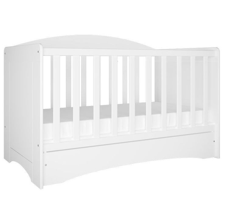 Lit bébé à barreaux avec tiroir 60x120 cm blanc Klaky - Photo n°1