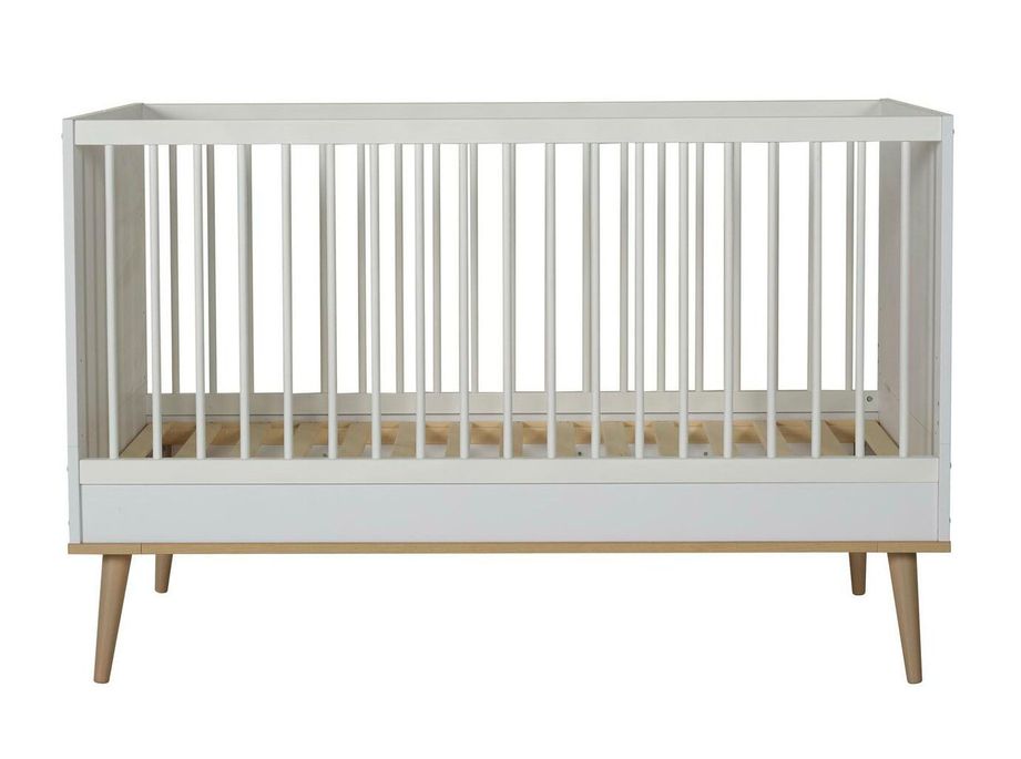 Quax Lit Bebe Evolutif 70x140 Cm Bois Blanc Et Hetre Clair Fleur Lestendances Fr