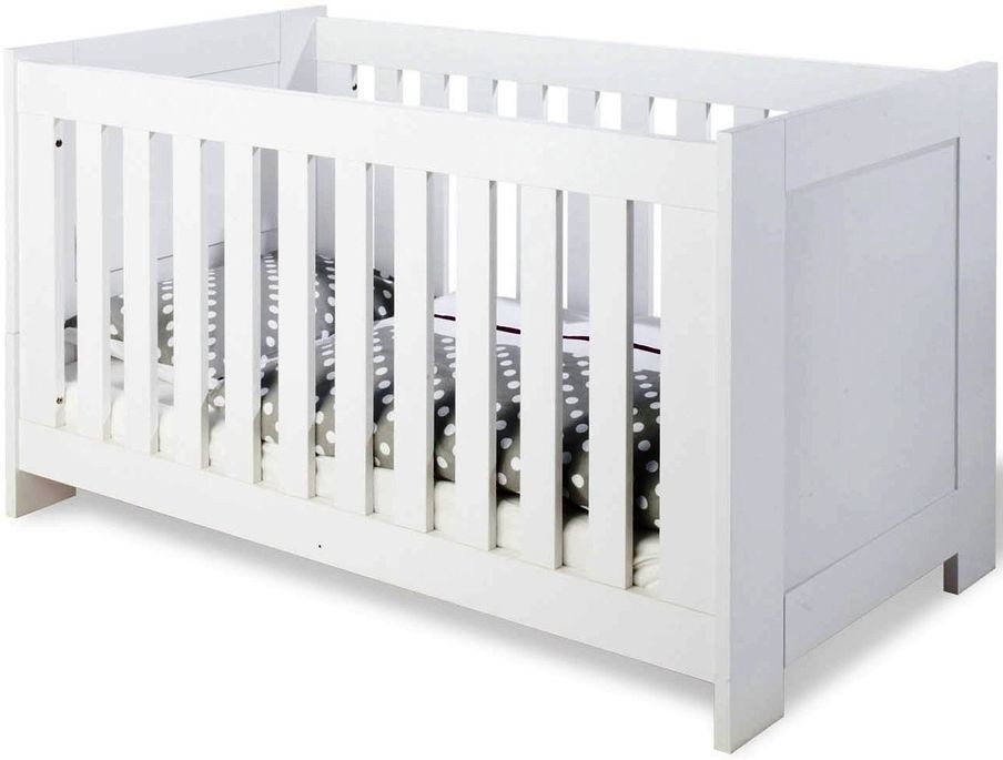 Lit bébé évolutif bois laqué blanc Ice 70 - Photo n°1